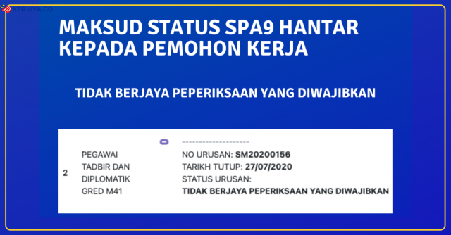 Maksud-maksud Status Permohonan SPA9 Yang Calon Perlu Tahu