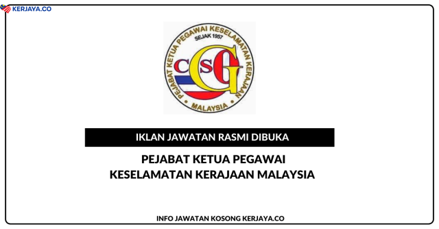 Pejabat Ketua Pegawai Keselamatan Malaysia (CGSO) ~ Jawatan Kosong Personel MySTEP