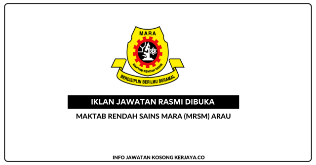 Maktab Rendah Sains MARA (MRSM) Arau ~ Kekosongan Jawatan Guru