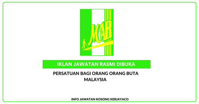 Persatuan Bagi Orang Orang Buta Malaysia ~ Jawatan Kosong Accounts Executive, Clerk cum Warden, Accounts Assistant & Human Resource Executive