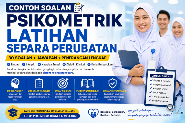 Contoh Soalan Psikometrik Latihan Separa Perubatan (Gabungan 7 Latihan Bertaraf Diploma)