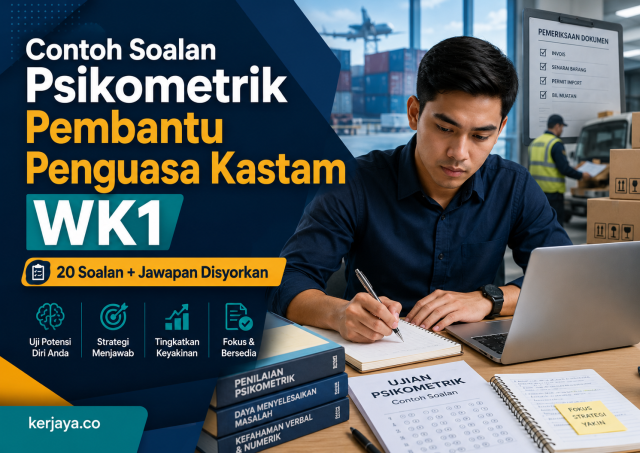 Contoh Soalan Psikometrik Pembantu Penguasa Kastam WK1