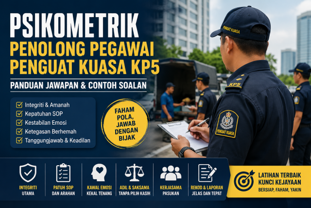 Contoh Soalan Psikometrik Penolong Pegawai PenguatKuasa KP5