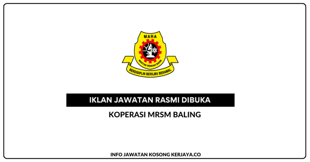 Koperasi MRSM Baling ~ Jawatan Kosong Pembantu Koperasi