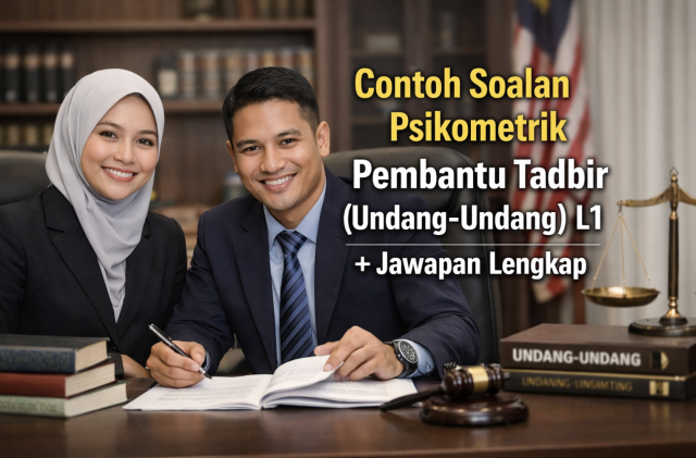 Contoh Soalan Psikometrik Pembantu Tadbir (Undang-Undang) L1 + Jawapan Lengkap