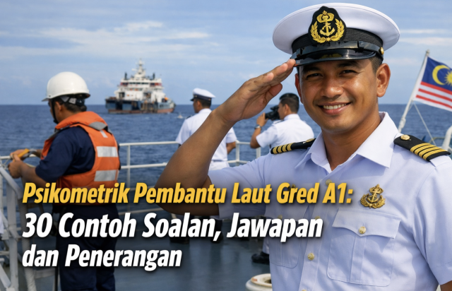 Psikometrik Pembantu Laut Gred A1: 30 Contoh Soalan, Jawapan dan Penerangan